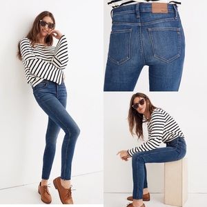 Madewell 9” High-Rise Skinny jeans with raw edge hem